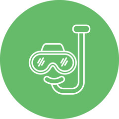 Prescription Diving Goggles Line Icon