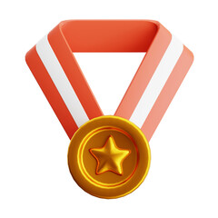 3D Medal of Achievement. 3D Medal Achiever's Emblem.
3d illustration, 3d element, 3d rendering. 3d visualization isolated on a transparent background