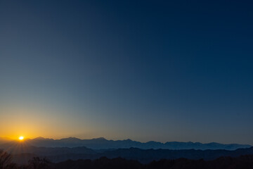 日が落ちる北アルプス