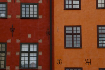 close up picture of old houses in Sweden