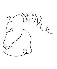 horse one line art, vector best line icon.