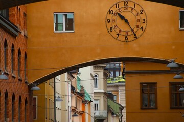 Fototapeta na wymiar beautiful alley in the Swedish city Stockholm