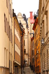 beautiful alley in the Swedish city Stockholm
