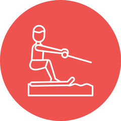 Barefoot Skiing Line Icon