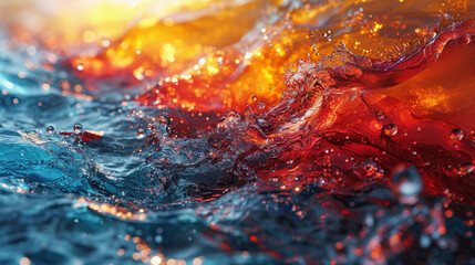 Abstract of a water wave multilayer glass background