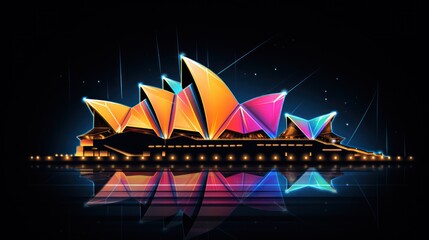 Obraz premium Abstract Illustration of Sydney Opera House