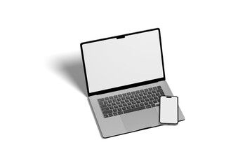 New models Laptop Computer and Mobile Phone Mockup