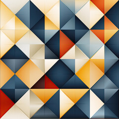 Geometric futuristic seamless pattern with multicolored square squares shapes on background