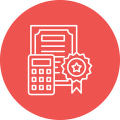 Accounting Certificate Line Icon