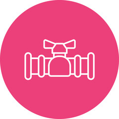 Saddle Valve Line Icon