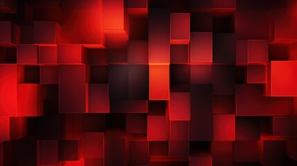 Abstract red geometric cubes block shape graphic pattern background. Generate AI image