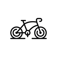 Fototapeta premium Black line icon for bicycle