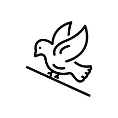 Black line icon for bird