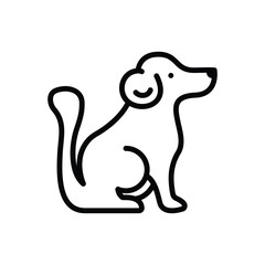 Black line icon for dog 