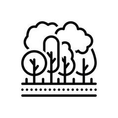 Black line icon for forest 