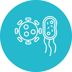 Bacteria And Virus Line Icon