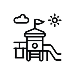 Black line icon for playground 