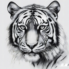 Fototapeta premium Sketch drawing of a tiger 
