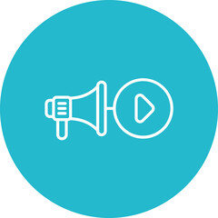 Video Marketing Line Icon