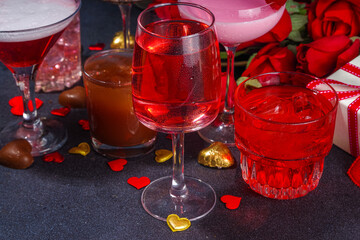 Valentine day cocktail bar background