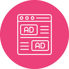 Native Advertising Line Icon