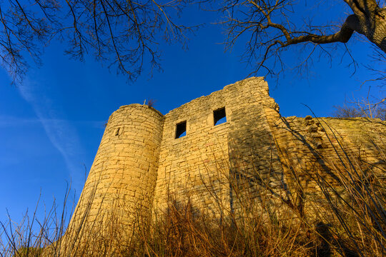 The ruins of Kunitz castle near the city of jena, Thuringia, Germany