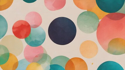 Hand drawn geometric seamless  Round circular dot  polka dot pattern. doodle.  AI generated image, ai