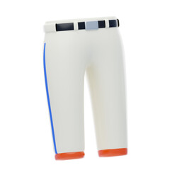 Seams of Dreams: 3D Illustration of Baseball Trousers. 3d illustration, 3d element, 3d rendering. 3d visualization isolated on a transparent background