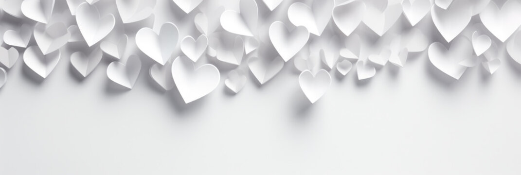 Fototapeta Paper cut hearts background, love and romantic wallpaper for Valentin's day, wedding celebration