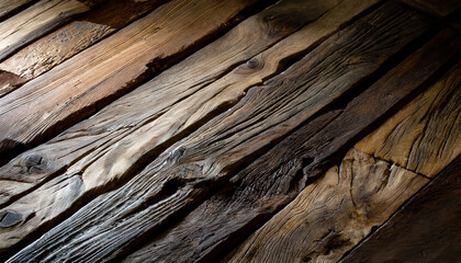 Obraz premium Design of dark wood background, low key light