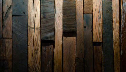 Fototapeta premium Design of dark wood background, low key light