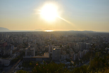 Naklejka na ściany i meble Valona panorama at sunset Albainia
