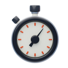 Beyond the Innings: Dynamic 3D Views of Baseball's Tactical Stopwatch. 3d illustration, 3d element, 3d rendering. 3d visualization isolated on a transparent background