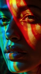 Captivating brushstrokes highlight the delicate contours of a woman's face, drawing us into the intimate beauty of her features
