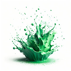 splash of green watercolor on a white background