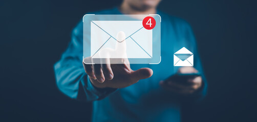 Notification new E-mail message digital alert popup newsletter  communication business  office...