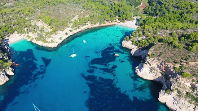 Aerial view of the stunning beauty of Menorca's Cala Macarella