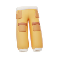 Slope-Ready Chic: Striking 3D Snowboard Pants Ensemble Illustration. 3d illustration, 3d element, 3d rendering. 3d visualization isolated on a transparent background