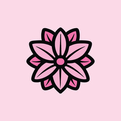 Hand Drawn Flower Logo Design illustration vector Emblem