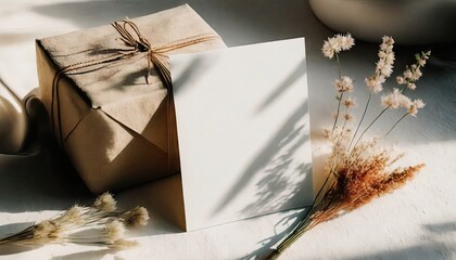 Invitation, Greetings Card or Menu Mockup, Template for Wedding, Birthday, Party, Christmas, Thanksgiving and New Year with Space for Copy