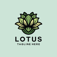 Hand Drawn Lotus Beauty Flower Logo Design illustration vector Emblem