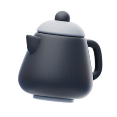Tea Time Charm: Captivating 3D Illustration of Teapot . 3d illustration, 3d element, 3d rendering. 3d visualization isolated on a transparent background