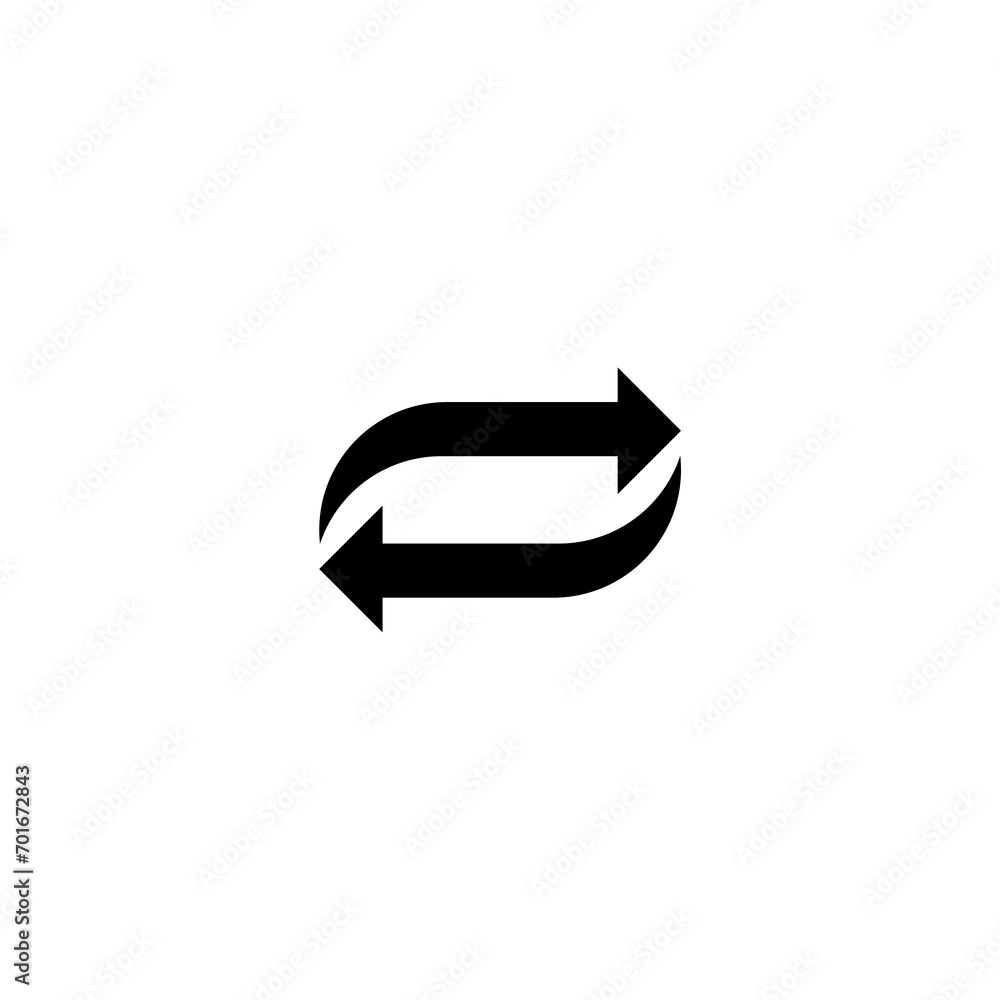 Poster double reverse arrow icon isolated on white background