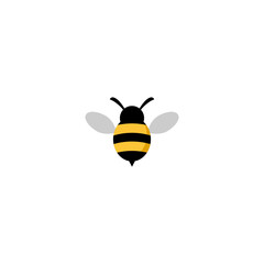 Honey bee icon logo isolated on white background