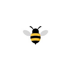 Honey bee icon logo isolated on white background