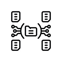 Black line icon for data collection