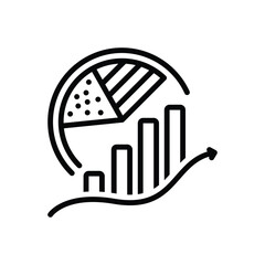 Black line icon for statistical model 