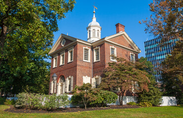 Fototapeta na wymiar Carpenters' Hall, Historical landmark in Philadelphia, Pennsylvania