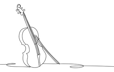 Violin. Musical instrument. One line.