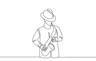  Jazz. Saxophonist. One line
